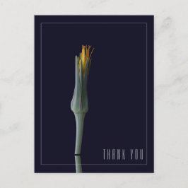 Cartão Postal Floral Preto Simples Elegante Personalizado de Agr