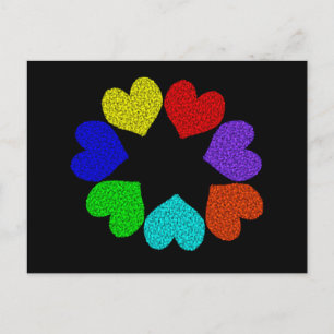 Cartão postal Floral Rainbow Love