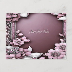 Cartão Postal Floral Rosa