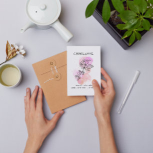 Cartão Postal Floral Rosa Cerejeira em Flor Obrigado Minimalista