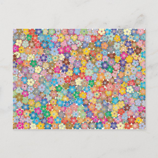 Cartão postal Floral Sakura Colorsplash (Frente)