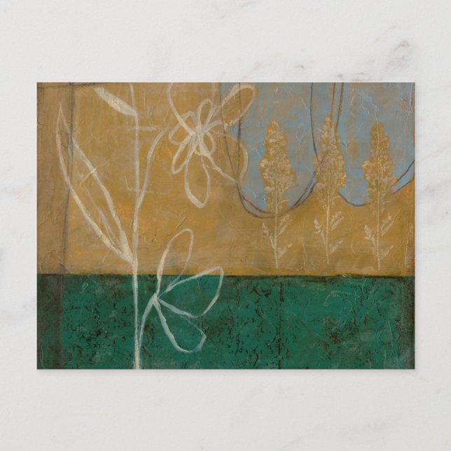 Cartão Postal Floral Sketch with Wildflower and Plants (Frente)