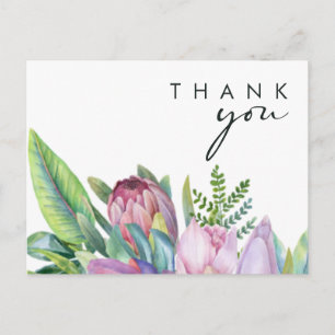 Cartão Postal Floral Tropical Colorido Agradecimento de Casame