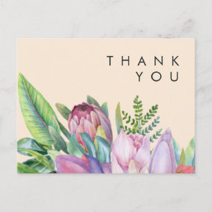 Cartão Postal Floral Tropical Colorido   Obrigado casamento em p