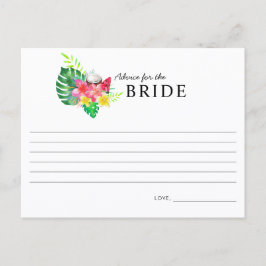 Cartão Postal Floral Tropical Paradise Advice for the Bride Card