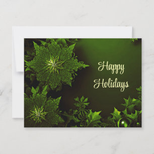Cartão postal floral verde do Natal