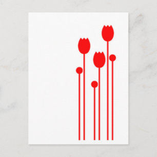Cartão Postal Floral Vintage rot red