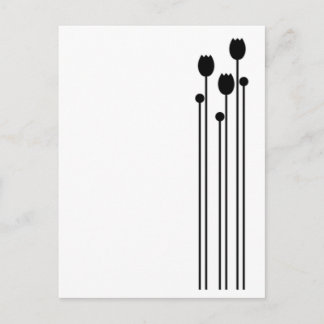 Cartão Postal Floral Vintage schwarz