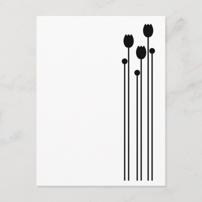 Cartão Postal Floral Vintage schwarz (Frente)