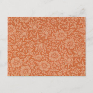 Cartão Postal Floral Vintage Wallpaper William Morris Red Patter
