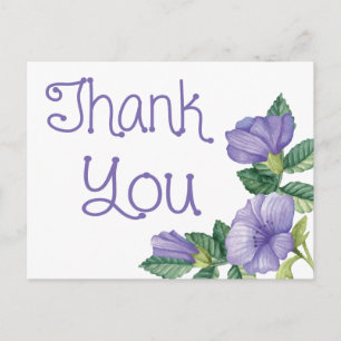 Cartão Postal Floral Watercolor Obrigado Flor Puro