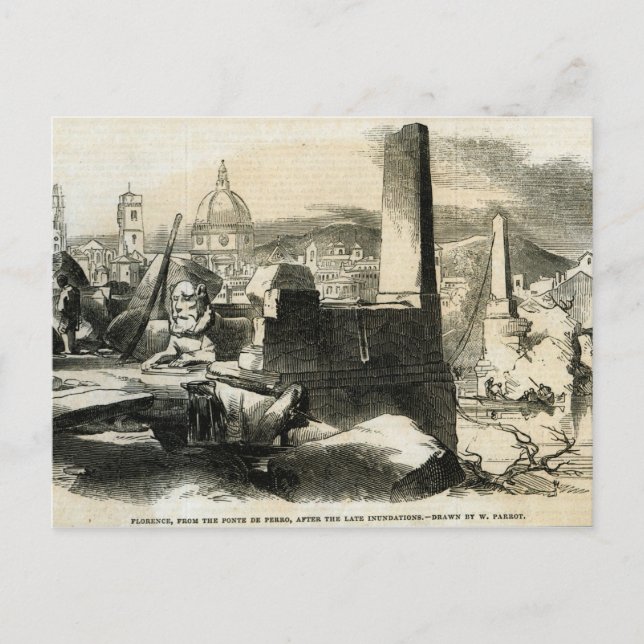 Cartão Postal Florença, da Ponte de Perro (Frente)