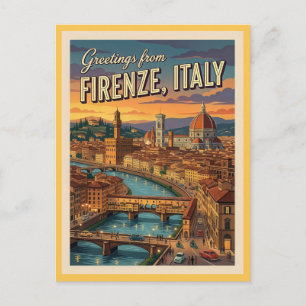 Cartão Postal Florença Firenze Itália Saudações 