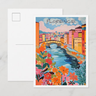 Cartão Postal Florença Itália Arte Viagem