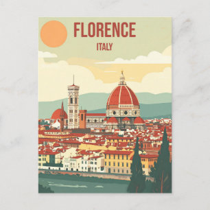 Cartão Postal Florença Itália Vintage