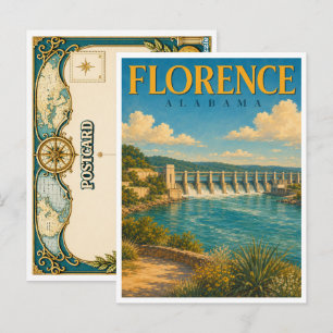 Cartão Postal Florence Alabama Wilson Dam GeoSaga