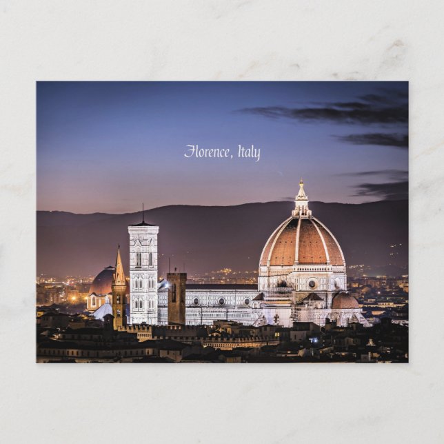 Cartão Postal Florence, fotografia de paisagem urbana da Itália (Frente)