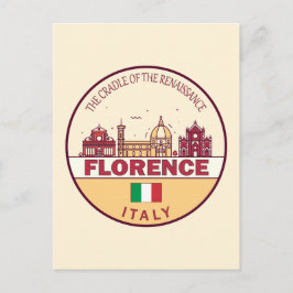 Cartão Postal Florence Itália City Skyline Emblem