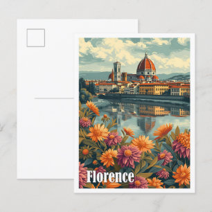 Cartão Postal Florence Itália - Ilustração do Viagem artístico