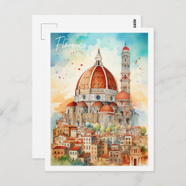 Cartão Postal Florence Italy Famous Viagem (Frente/Verso)