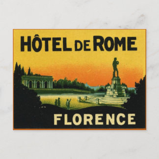 Cartão Postal Florence Italy HOTEL DeROME