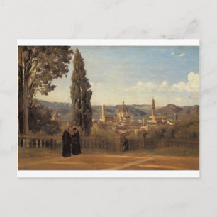 Cartão Postal Florence, os Jardins Boboli de Camille Corot