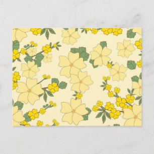 Cartão Postal Flores Amarelas Vintage