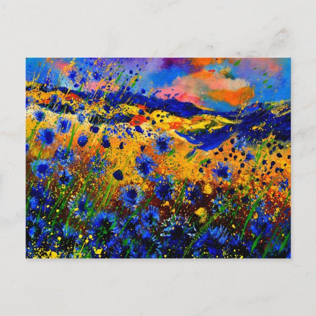 Cartão Postal flores azuis 0746 (Frente)