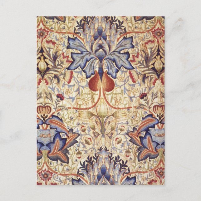 Cartão Postal Flores Azuis E Douradas (Frente)