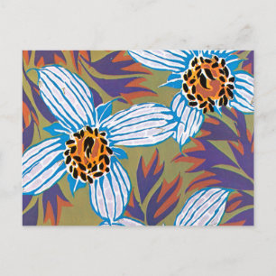 Cartão Postal Flores Brancas Com Folhas Roxas