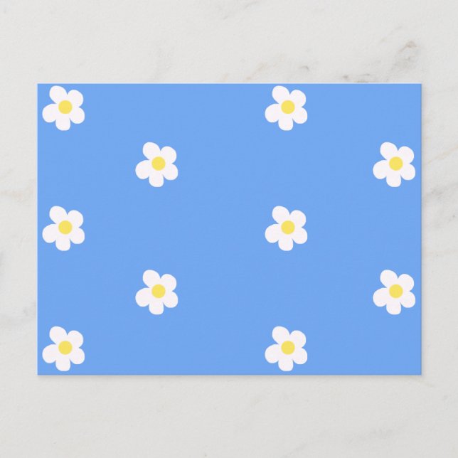 Cartão Postal Flores Brancas em Fundo Lilás (Frente)