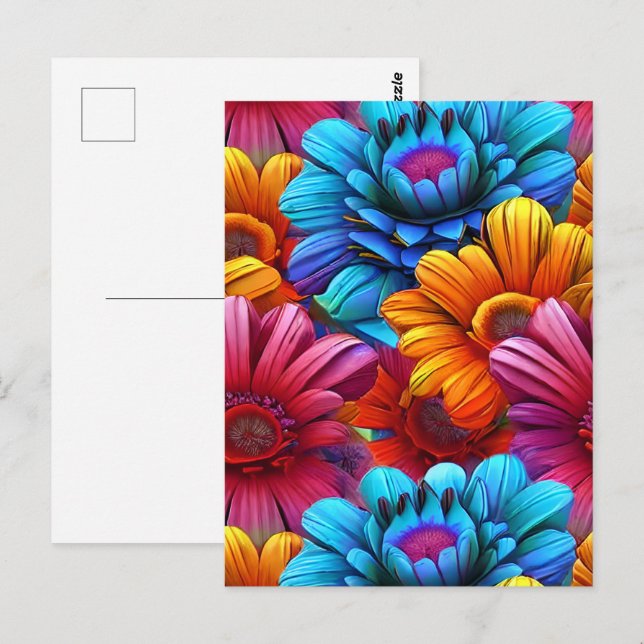 Cartão Postal Flores Coloridas (Frente/Verso)