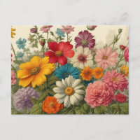 Flores Coloridas Vintage Blooming Garden