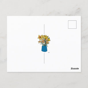 Cartão Postal Flores contínuas floridas em vaso