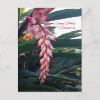 Flores Cor-de-Rosa Elegantes Tropicais Aniversário