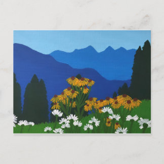 Cartão Postal Flores das Montanhas Amarelas e Brancas