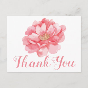 Cartão Postal Flores de agradecimento Floral Rosa Peônia Peônias