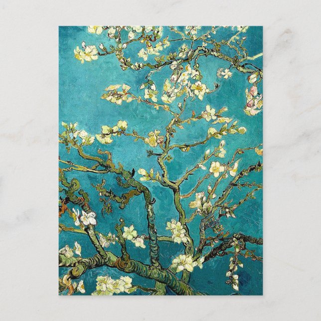 Cartão Postal Flores de Amendoeira de Van Gogh Impressionismo Cl (Frente)
