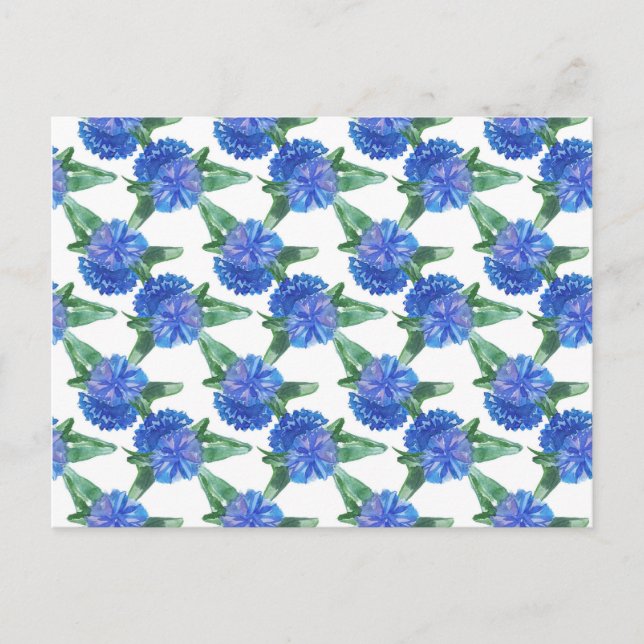 Cartão Postal flores de aquarela (Frente)