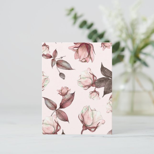 Cartão Postal Flores de Aquarela 11 (Em pé/Frente)