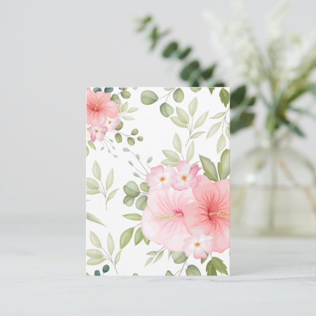 Cartão Postal Flores de Aquarela 20 (Em pé/Frente)