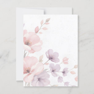 Cartão Postal Flores de Aquarela Pastel