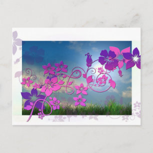 Cartão Postal Flores de Blossoms Primavera Verão Paz Destino de 
