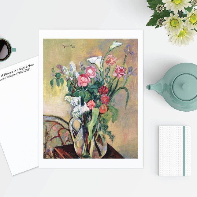 Cartão Postal Flores de buquê Crystal Vase Valadon (Criador carregado)