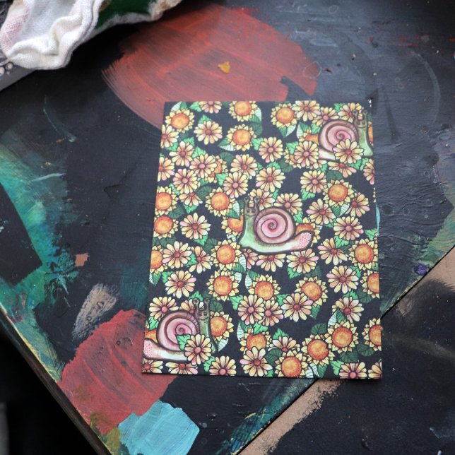 Cartão Postal Flores de Caracóis Felizes (Criador carregado)