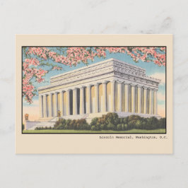 Cartão Postal Flores de Cerejeira Antigas no Lincoln Memorial Po