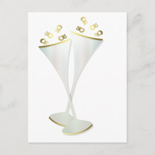 Cartão Postal Flores de champanhe em preto-e-branco