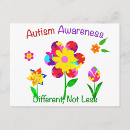 Cartão Postal Flores de Conscientização do Autismo