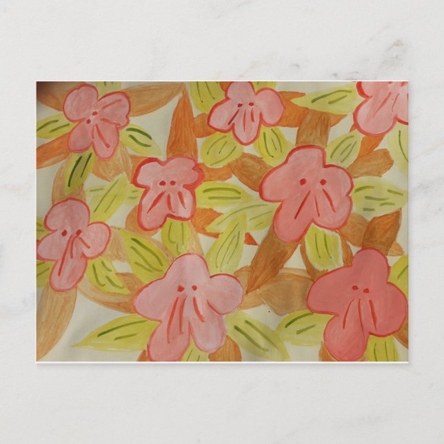 Cartão Postal Flores de Cores de Queda (Frente)