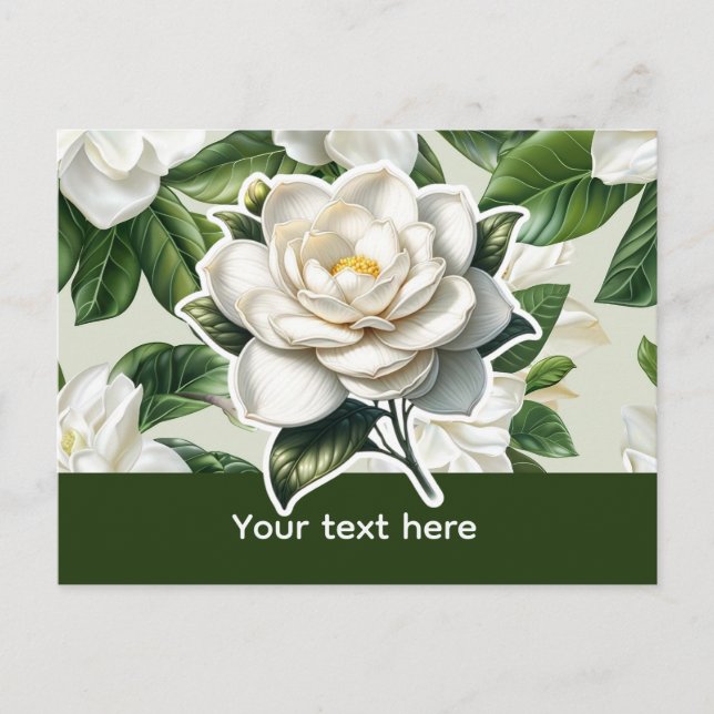 Cartão Postal Flores de Gardênia Brancas (Frente)